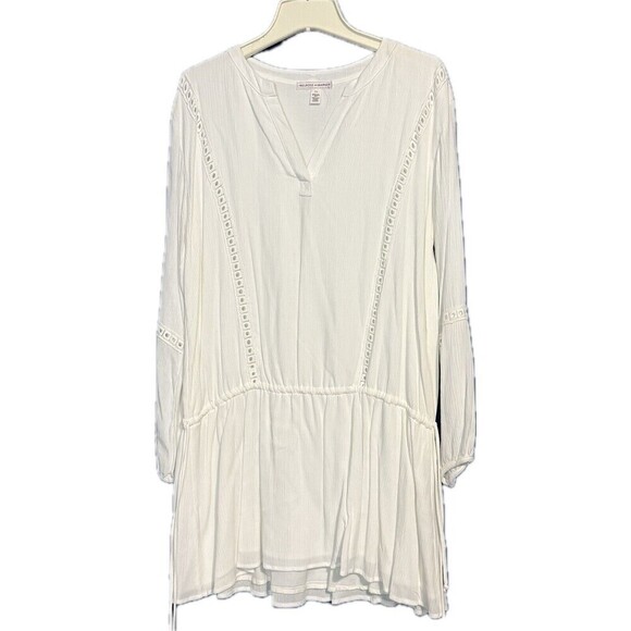 Melrose And Market Dresses & Skirts - Melrose And Market Ivory Eyelet Dress Women’s Size XS Rayon